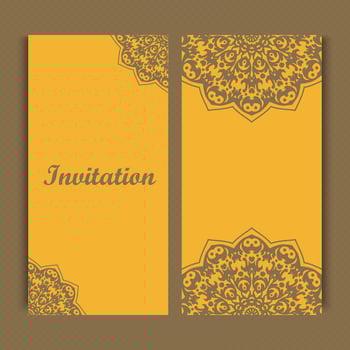 Mandala invitation card design.Floral card template design. vector