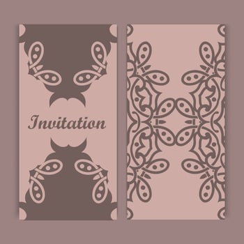 Mandala invitation card design.Floral card template design.Ornate date invitation card. vector