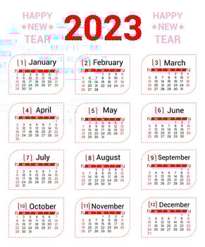 Calender 2023 Unique and professional Design Template vector