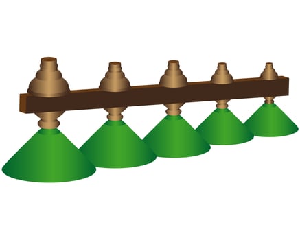 green lights for billiard tables on a white background vector