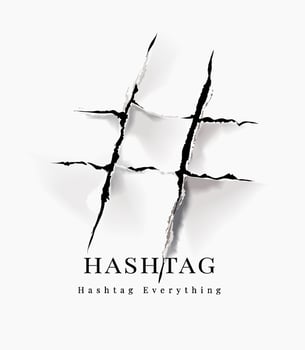 hashtag slogan with paper cut in hashtag sign illustration vector
