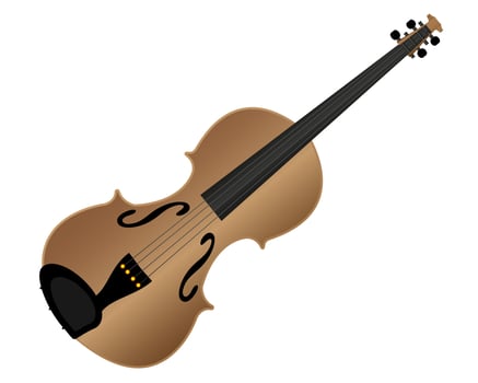 stringed instrument violin on a white background vector