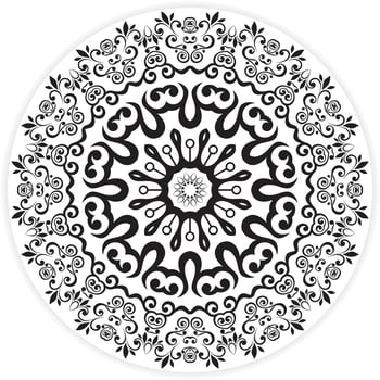 Mandala Ornament Pattern. Vintage decorative elements, Monochrome ethnic mandala design, Anti stress colouring page for adults, Hand drawn illustration vector
