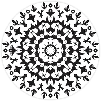 Mandala flower for adult coloring book, Decorative mandala with classic floral elements on white background. Seamless abstract pattern. Suitable for coloring book, wrapping paper, packaging vector