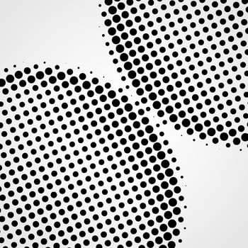 Halftone abstract vector black dots design element isolated on a white background.