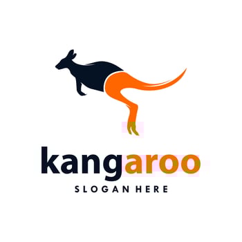 kangaroo animal vector logo design template