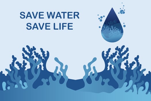 Underwater life paper style world ocean day vector