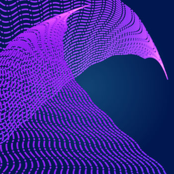Abstract neon striped dotted line pattern on a dark blue background. Vector Illustration.