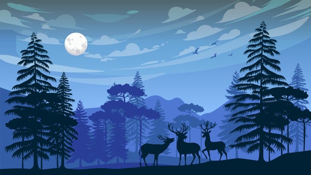 wildlife forest nature vector mountain