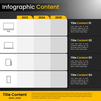 Infographic table 3 year business growth vector