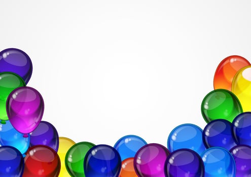 Birthday colorful festive balloons on a white background vector