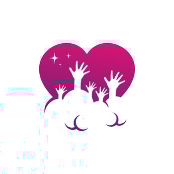 child love and care love logo design vector
