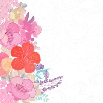 Watercolor colors flower background. Spring nature design with floral branches. Abstract illustration vector card.