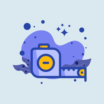 Tape measure flat illustration. Length scale signs vector illustration.