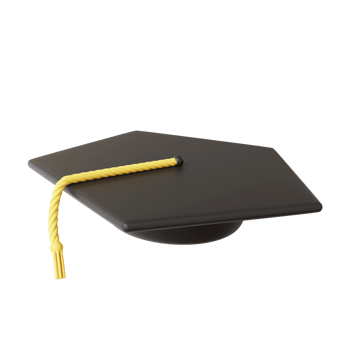 3D School Elements Object Toga Hat png