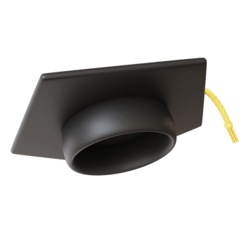 3D School Elements Object Toga Hat png