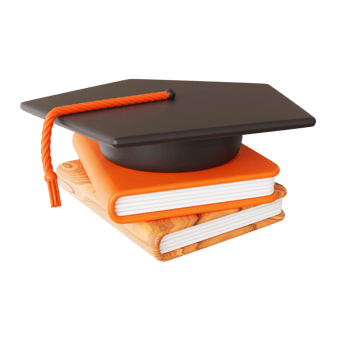 3D School Elements Composition Book and toga hat png