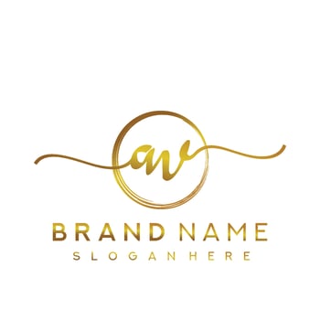 Initial AV beauty monogram and elegant logo design, handwriting logo of initial signature, wedding, fashion, floral and botanical with creative template. vector