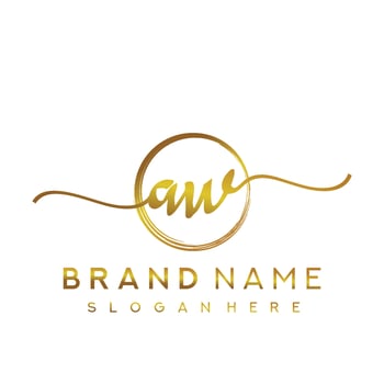 Initial AW beauty monogram and elegant logo design, handwriting logo of initial signature, wedding, fashion, floral and botanical with creative template. vector
