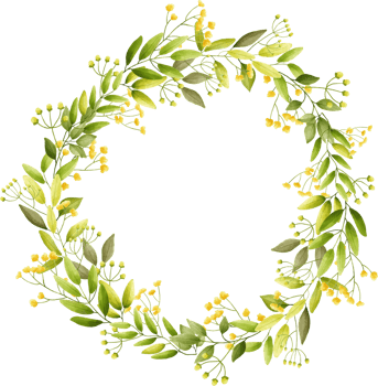 Circle frame yellow flower floral watercolor with gold circle. png