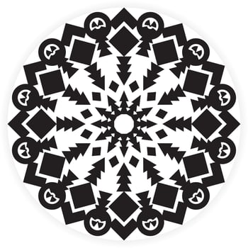 mandala Round with floral pattern. Black and white coloring page Vector design, Coloring book page anti stress for adults