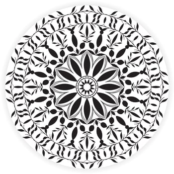 Floral mandala vector illustration for coloring page, Vintage decorative elements. Oriental pattern, vector illustration. Islam, Arabic, Indian, Moroccan, motifs