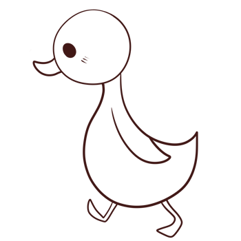 duck cartoon animal doodle kawaii anime coloring page cute illustration clip art character png