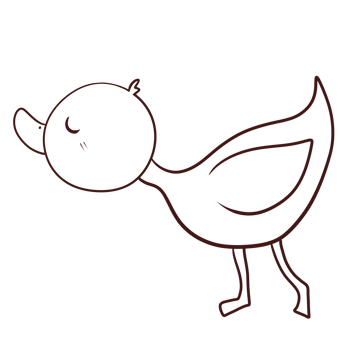 duck cartoon animal doodle kawaii anime coloring page cute illustration clip art character png