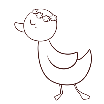 duck cartoon animal doodle kawaii anime coloring page cute illustration clip art character png