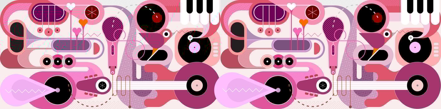 Abstract Art Music Mix vector illustration