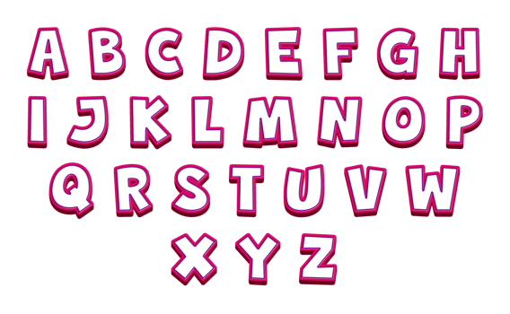 Creative colorful 3d alphabet set png