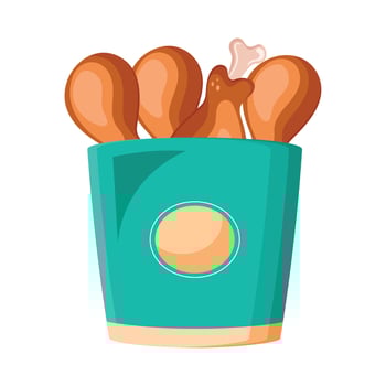 chicken thighs in pot vector