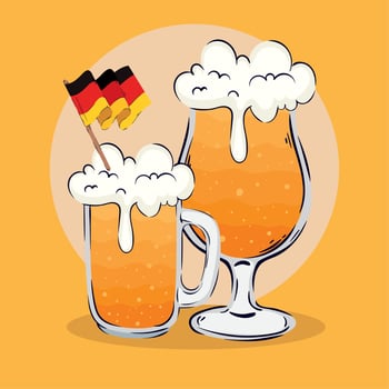 beers with germany flag vector