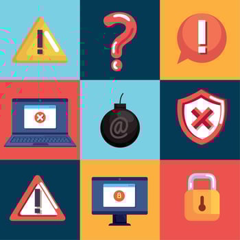 cyber fraud nine icons vector