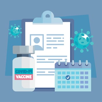 vaccine covid19 virus with clipboard vector