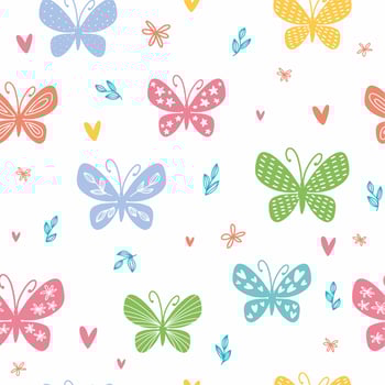 Pattern with butterflies vector