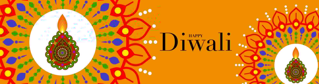Happy Diwali, Deepavali or Dipavali the Indian festival Celebration flat design. vector