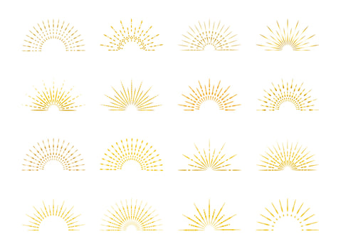 Set of light rays, sunburst. Vector illustration
