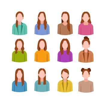 Set of Woman Avatar vector