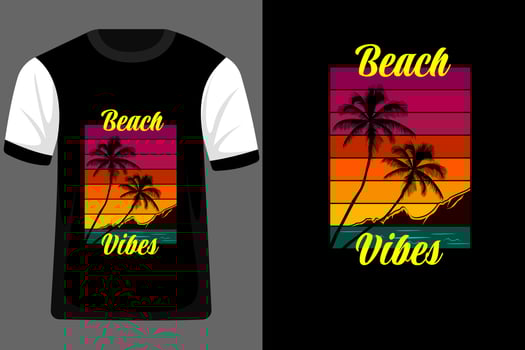 Beach Vibes Retro Vintage T Shirt Design vector
