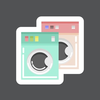Sticker Washing Machines. related to Laundry symbol. simple design editable. simple illustration, good for prints vector