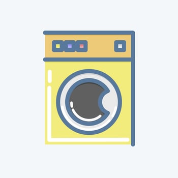 Icon Washing Machine. related to Laundry symbol. doodle style. simple design editable. simple illustration, good for prints vector