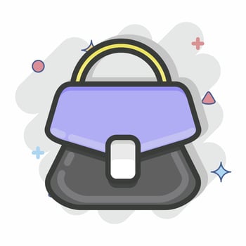 Icon Handbag Clean. related to Laundry symbol. Comic Style. simple design editable. simple illustration, good for prints vector