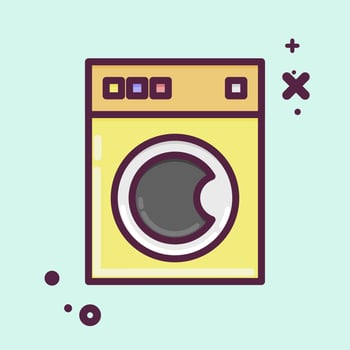 Icon Washing Machine. related to Laundry symbol. MBE style. simple design editable. simple illustration, good for prints vector