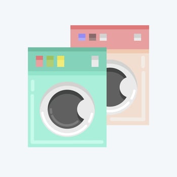 Icon Washing Machines. related to Laundry symbol. flat style. simple design editable. simple illustration, good for prints vector