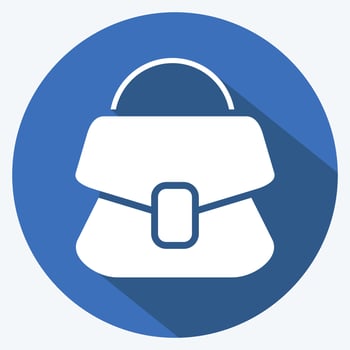 Icon Handbag Clean. related to Laundry symbol. long shadow style. simple design editable. simple illustration, good for prints vector