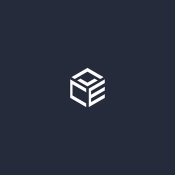 CE initial hexagon logo design vector
