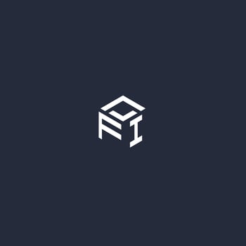 FI initial hexagon logo design vector