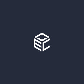 EC initial hexagon logo design vector
