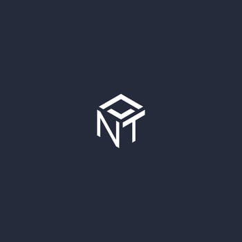 NT initial hexagon logo design vector